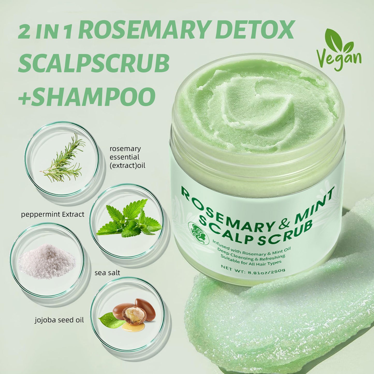 Rosemary Hair Scrub – Deep Moisturizing & Scalp Renewal
