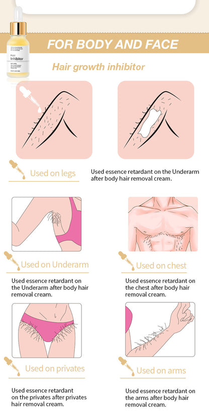 Depilatory Solution – Hair Inhibitor Serum (Mild Formula, 10ml Dropper Bottle)