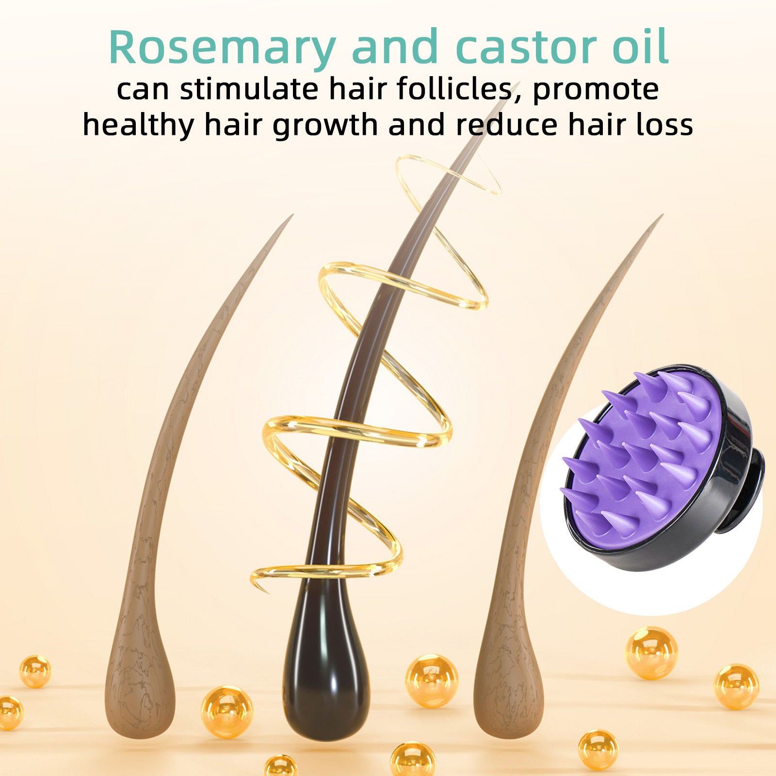 Ophira Cosmetics™ – Hair Growth Oil & Anti-Loss Treatment (118ml) + Scalp Massage Brush