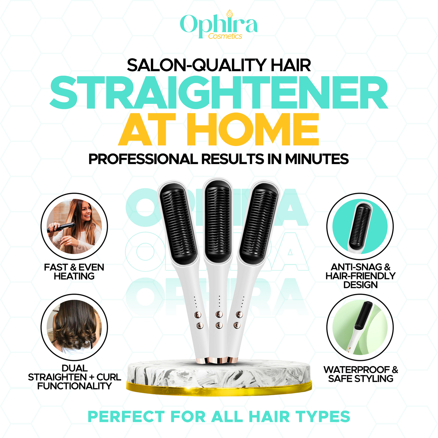 Electric Hair Straightener Comb – Straighten, Smooth & Style with Ease