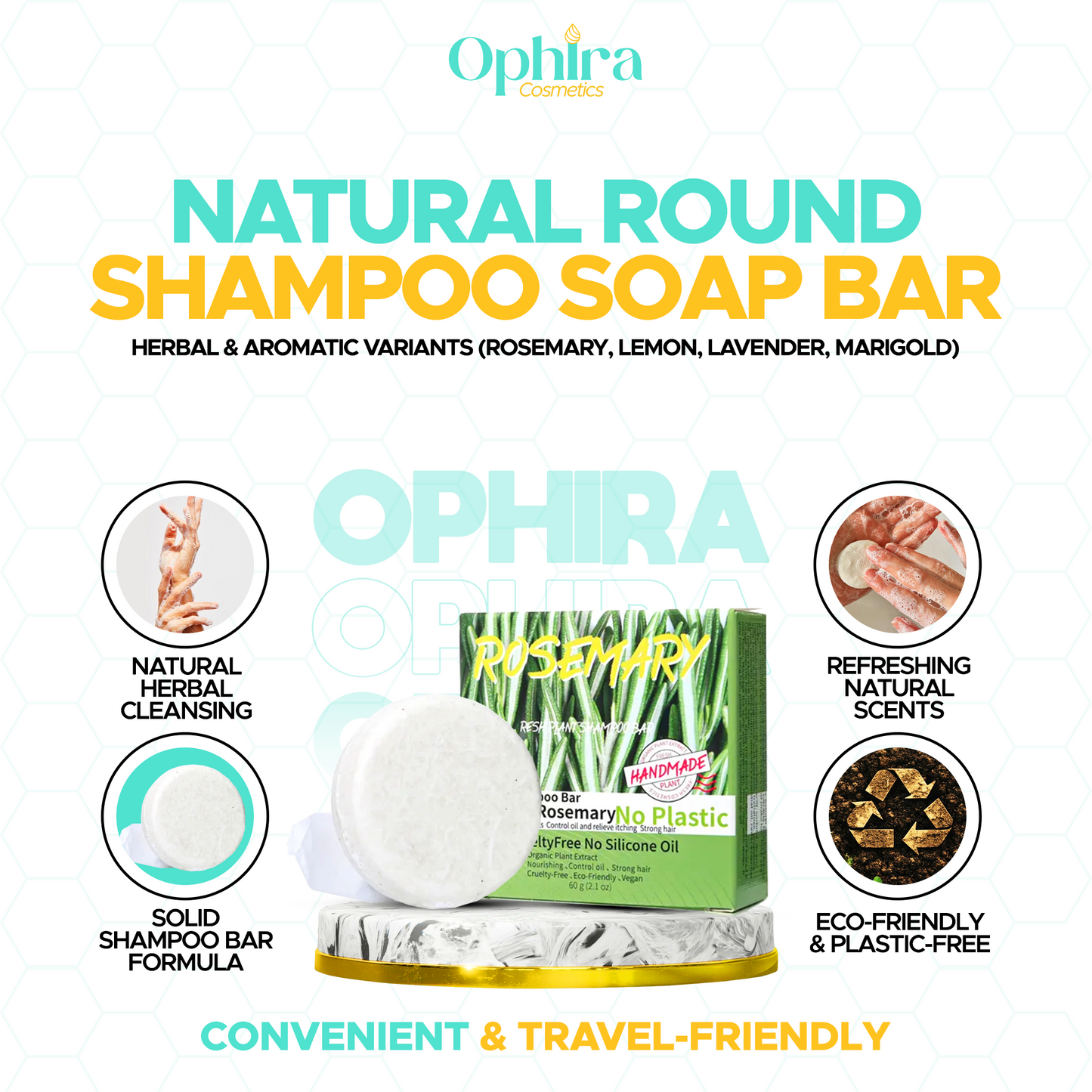 Rosemary Oil in Shampoo Bar Soap – Hydrating & Itch-Relief Scalp Care