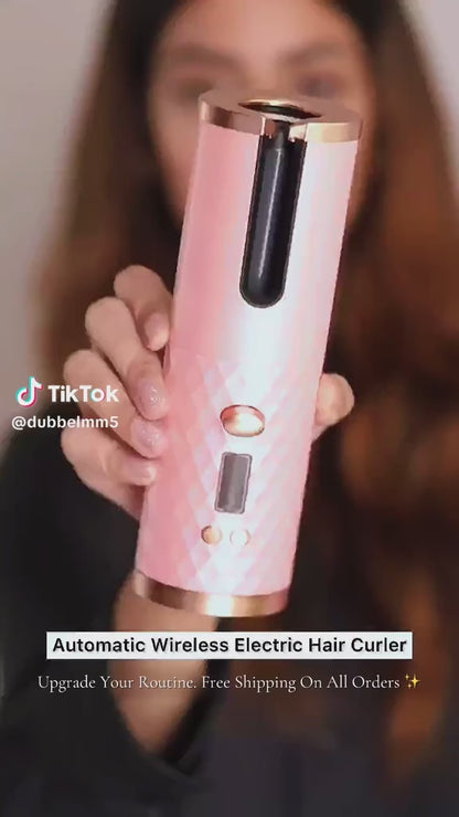Rechargeable Automatic Hair Curler – Cordless, Ceramic & LCD Display